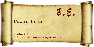 Budai Erna névjegykártya